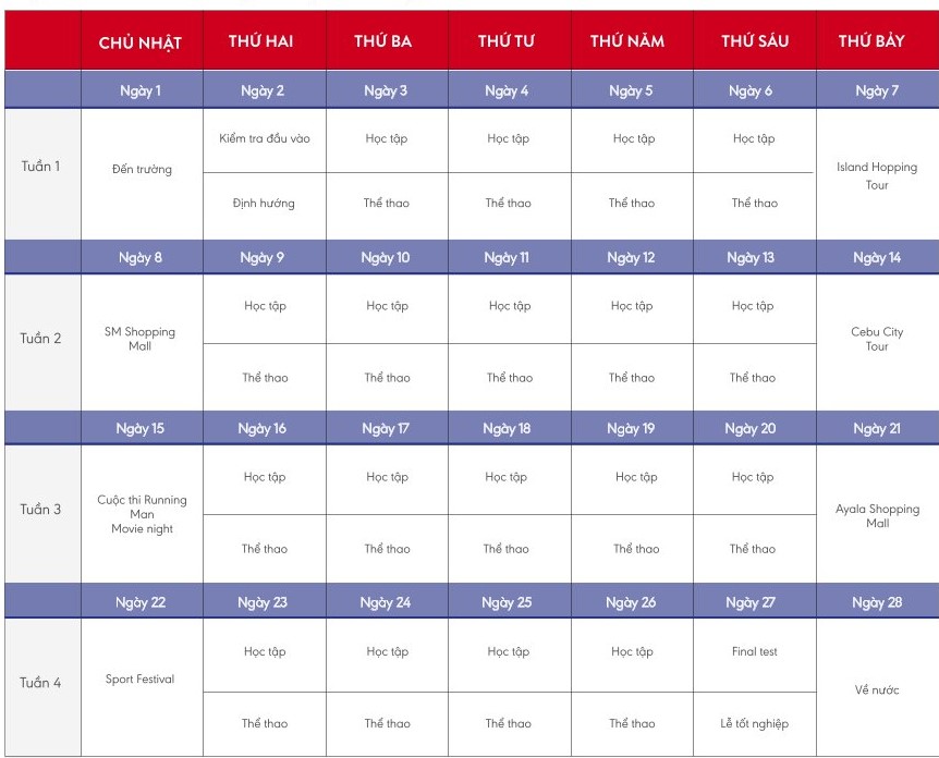 Lịch trình hoạt động Fella